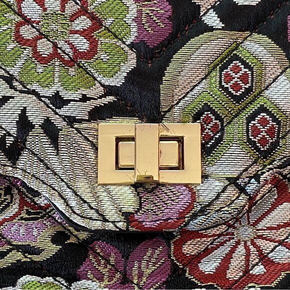 Steve Madden Quilted Brocade Floral Flap Purse - Picture 5 of 16